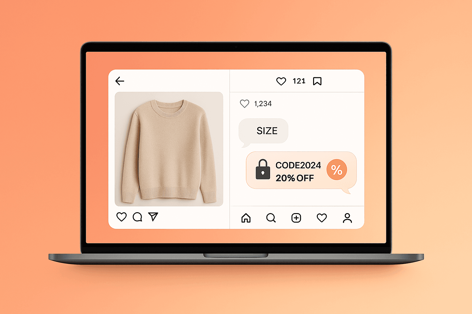 Instagram product Reel comment triggering a DM that unlocks a discount code