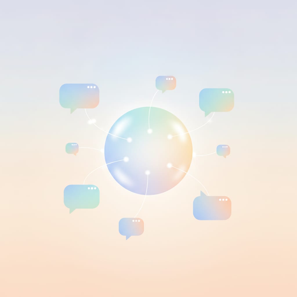 One AI agent handling many incoming chat conversations across channels at once