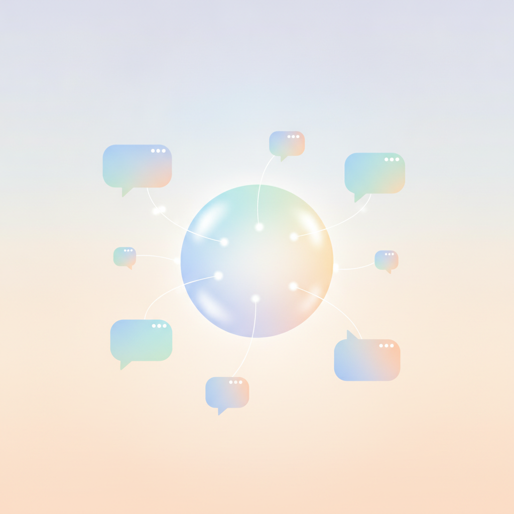 One AI agent handling many incoming chat conversations across channels at once