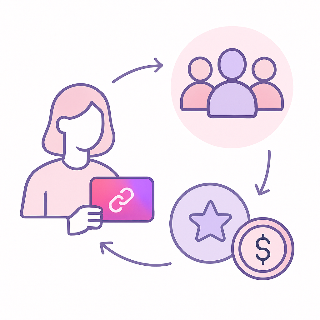 How the referral loop works in a DM campaign