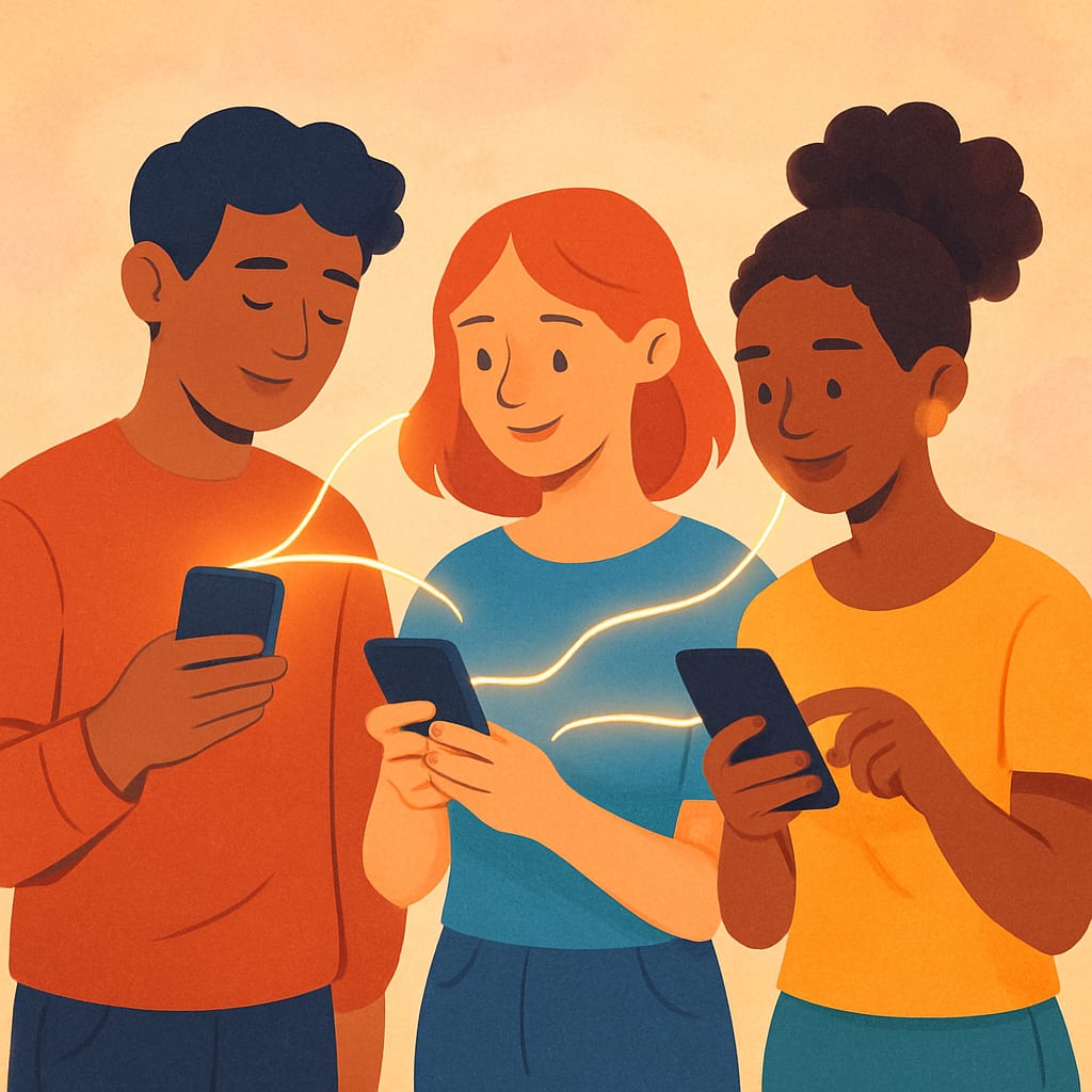 Creators collaborating and sharing content via referral links