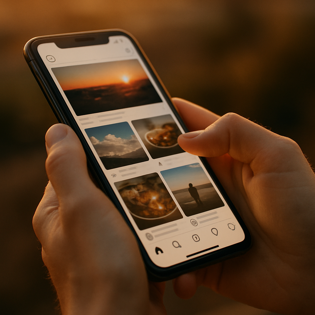 Person scrolling Instagram Reels on mobile phone