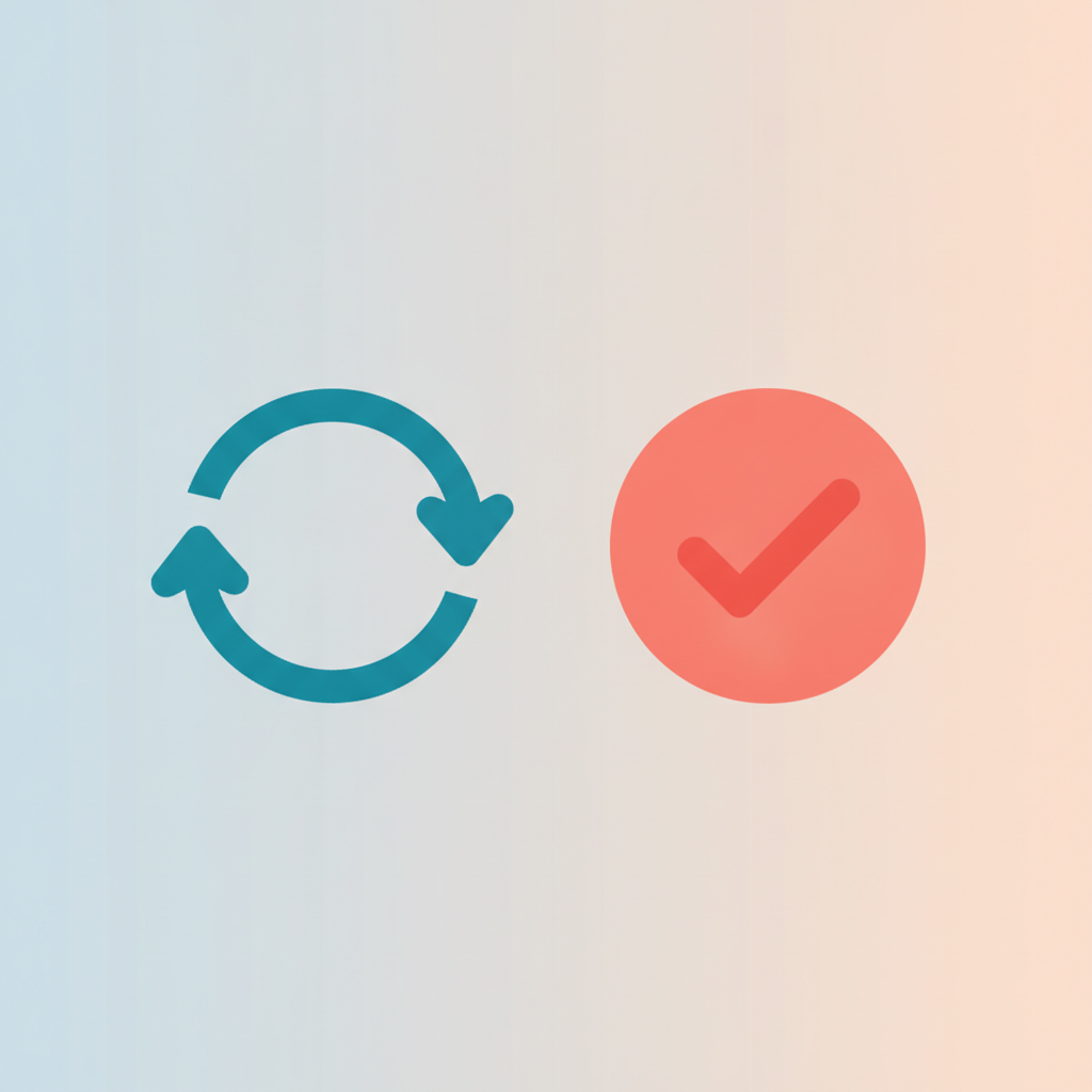 A recurring monthly cycle versus a single completed one-time action